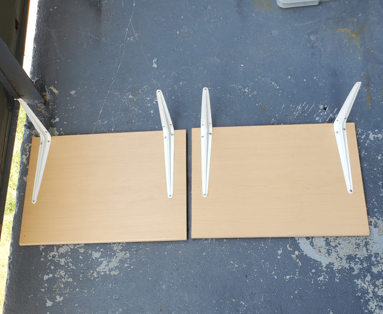 Two Wood Shelves with Brackets - 21x10 inches - photo 2