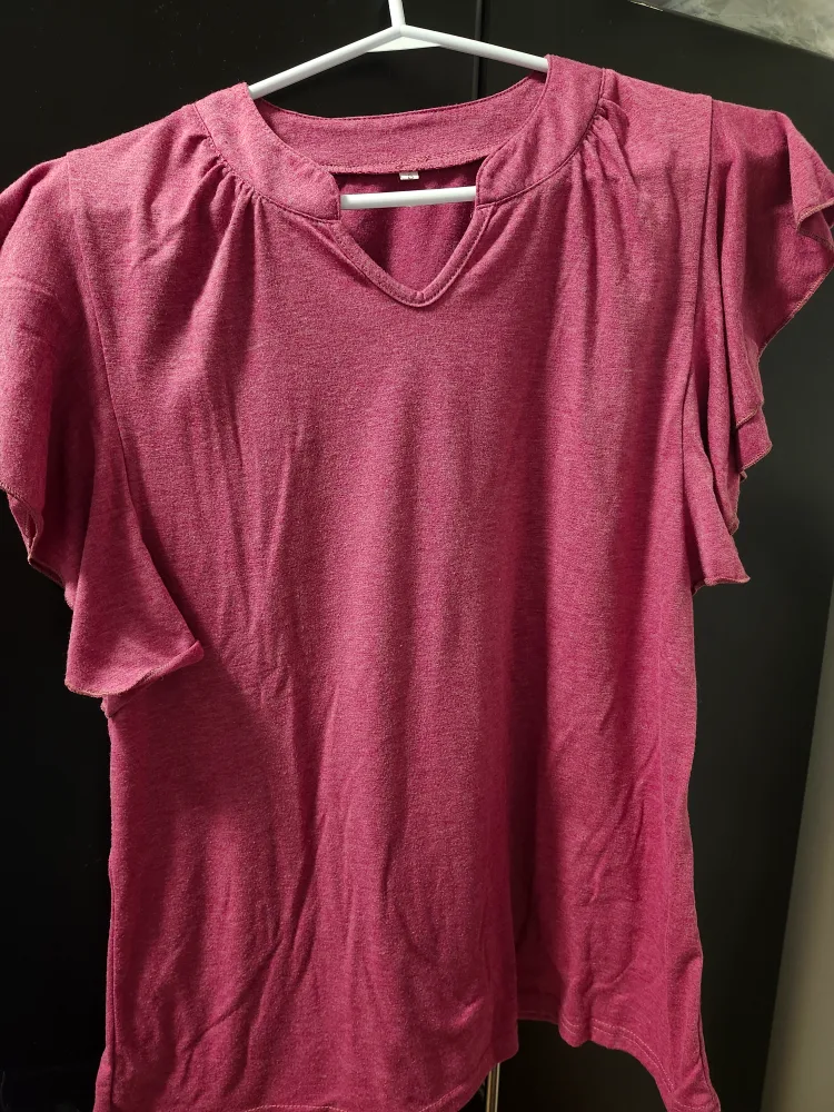 Pink Flutter Sleeve Top - Size S thumbnail