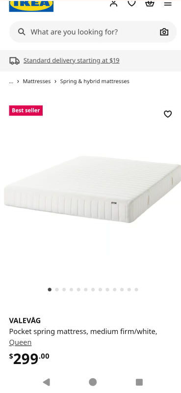 IKEA VALEVÅG Queen Mattress - Pocket springs. Mint. - photo 3