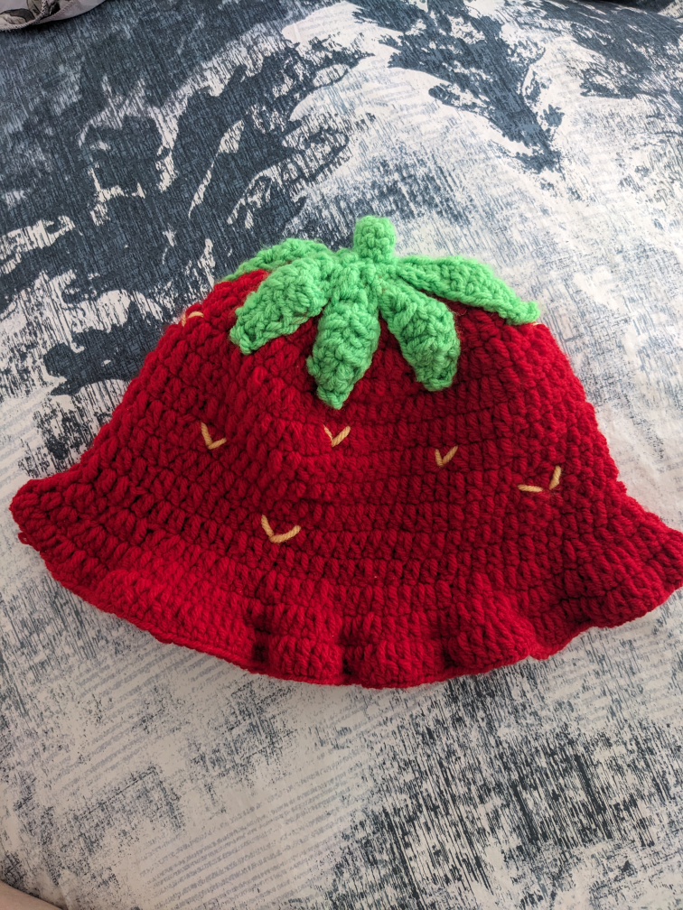 Crochet Strawberry Hat