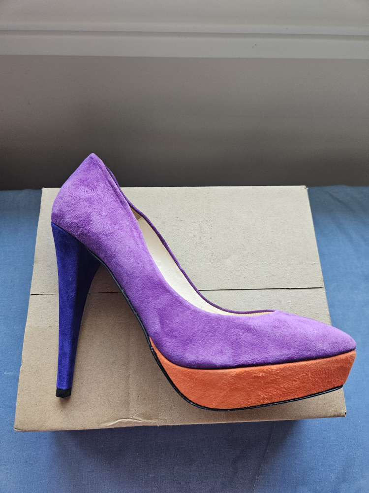 By Larin block colour platform heels