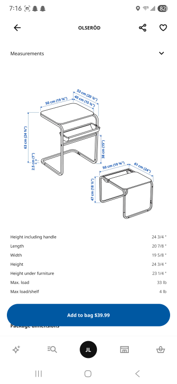 Ikea OLSERÖD 2way Side Table - photo 3
