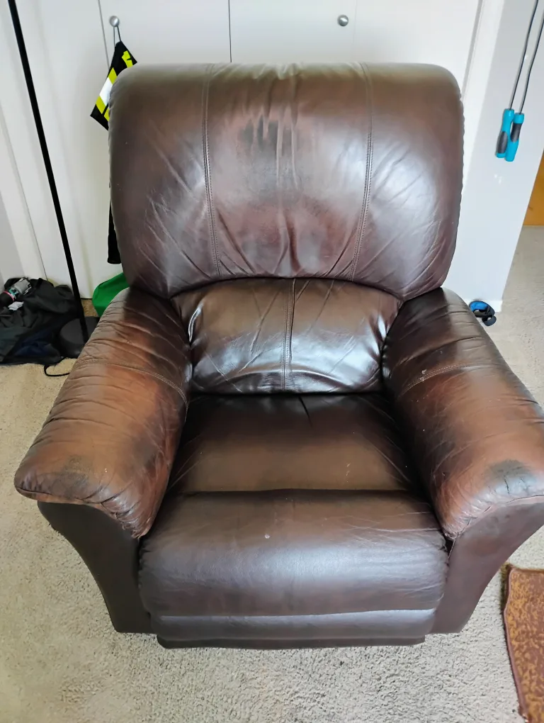 Brown Leather Recliner Armchair