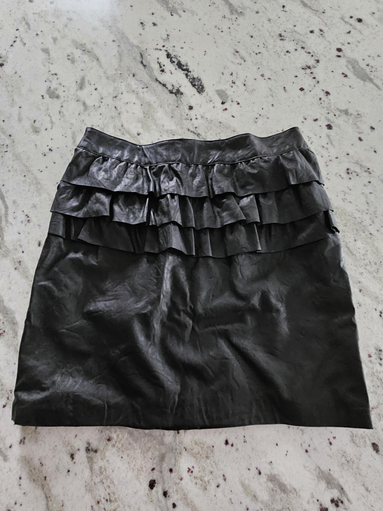 Black Ruffled Mini Skirt