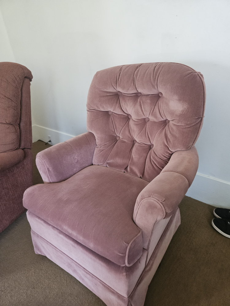 Pink Swivel Rocker Armchair