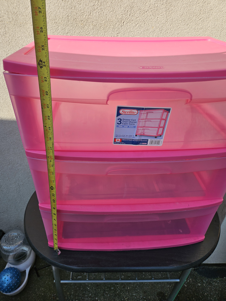 Sterilite 3-Drawer Pink Storage Cart - photo 3