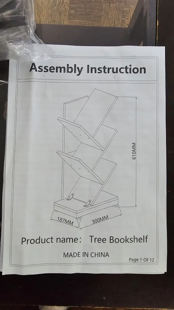 Ruboka New Tree Bookshelf - 4 Tier Brown image indicator(3)
