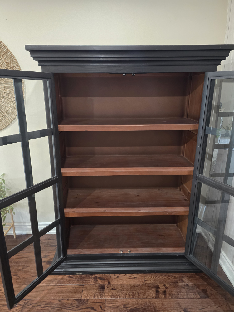 Black Display Cabinet with Glass Doors - photo 3