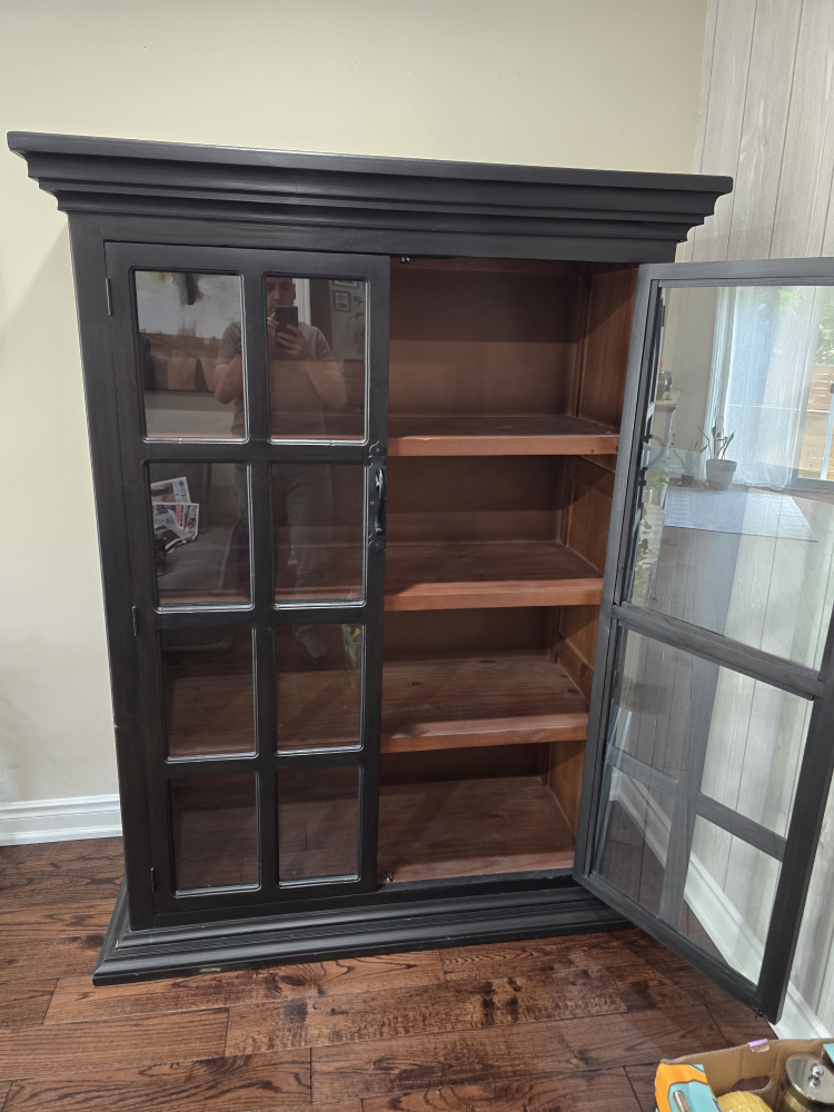 Black Display Cabinet with Glass Doors - photo 4