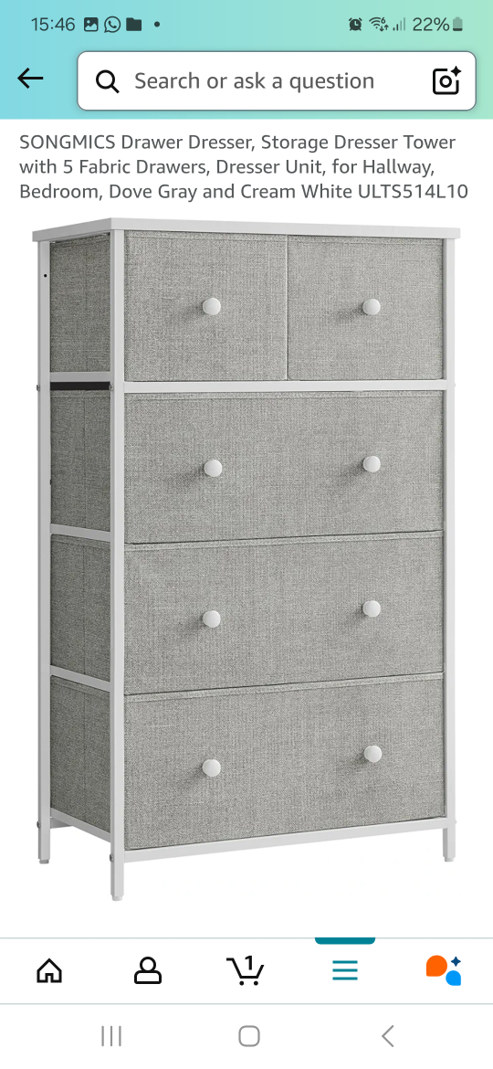 5-Drawer Dresser Tower - Dove Gray - photo 3