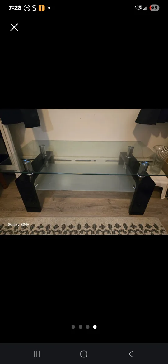 Glass Coffee Table - Black Legs image indicator(2)