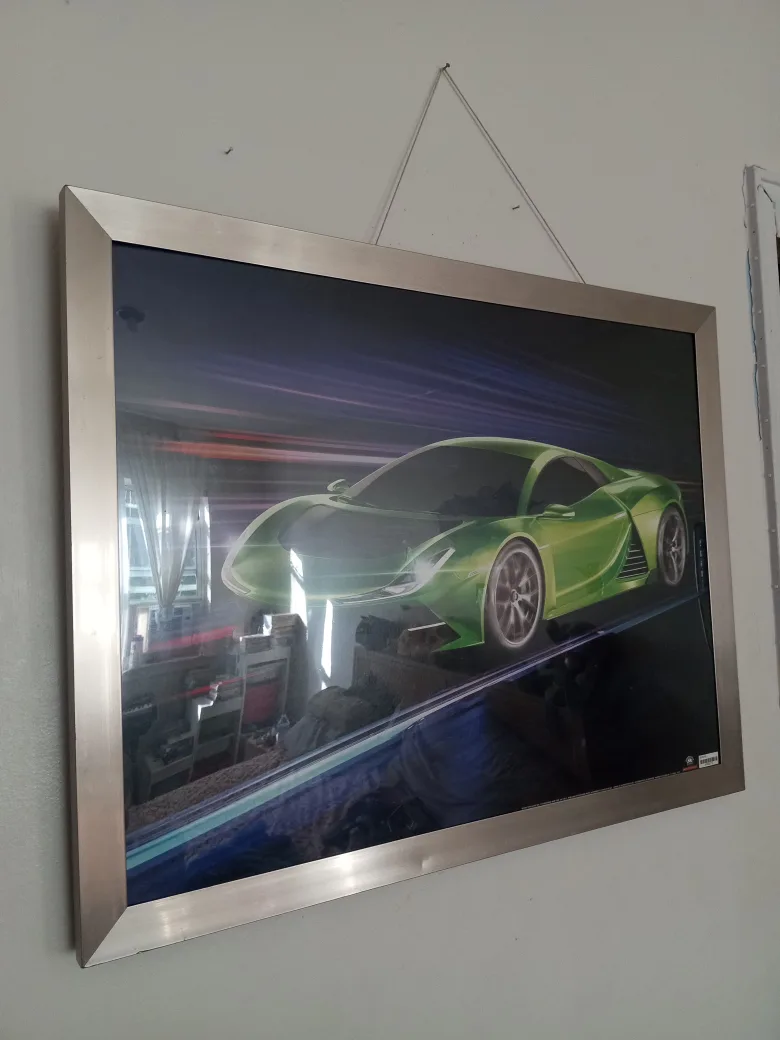 Framed Green Car Poster 🧡 image indicator(2)