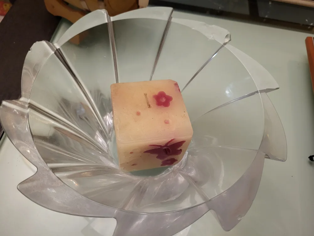Decorative Clear Glass Bowl with Candle thumbnail