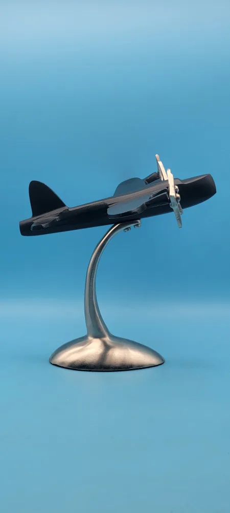Vintage Airplane Model 14" Aluminum Black/ Metal image indicator(4)