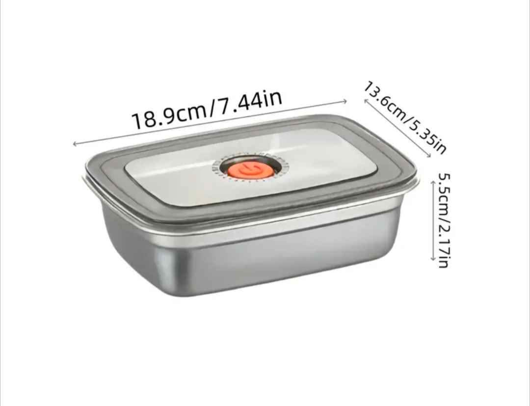 brand new 3 Stainless Steel Food Containers with Lids (Set of 3) - photo 2