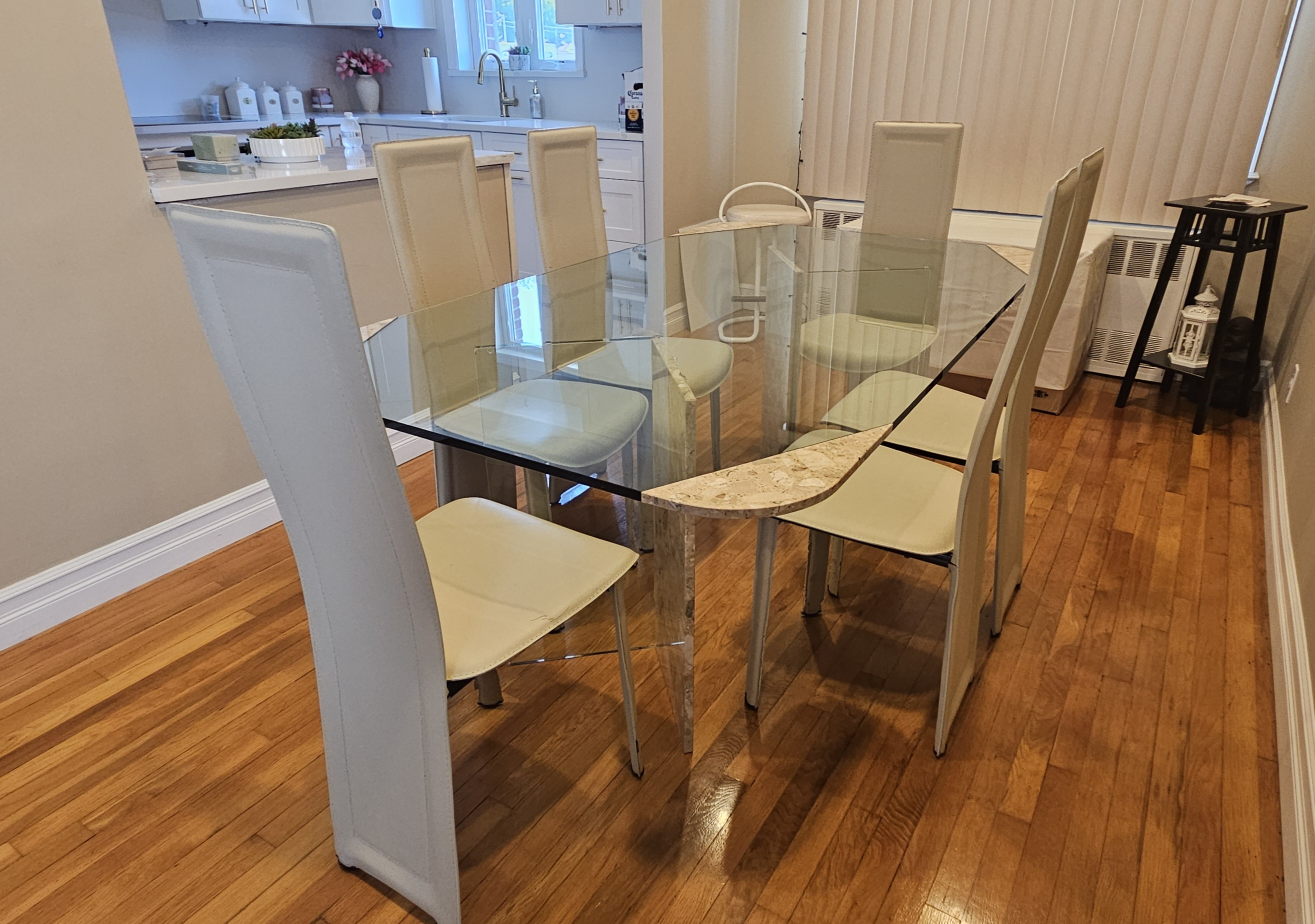 Glass Dining Table with Chairs - photo 2