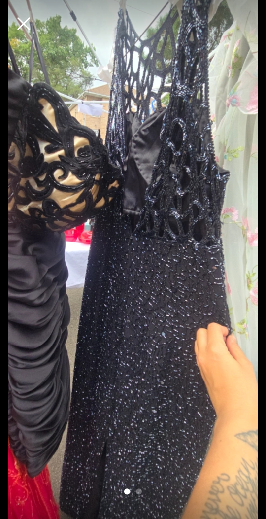 Black Beaded Evening Dress - photo 2