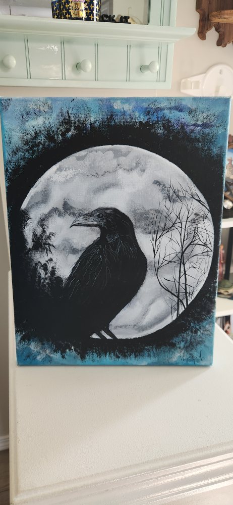Raven Moon Painting