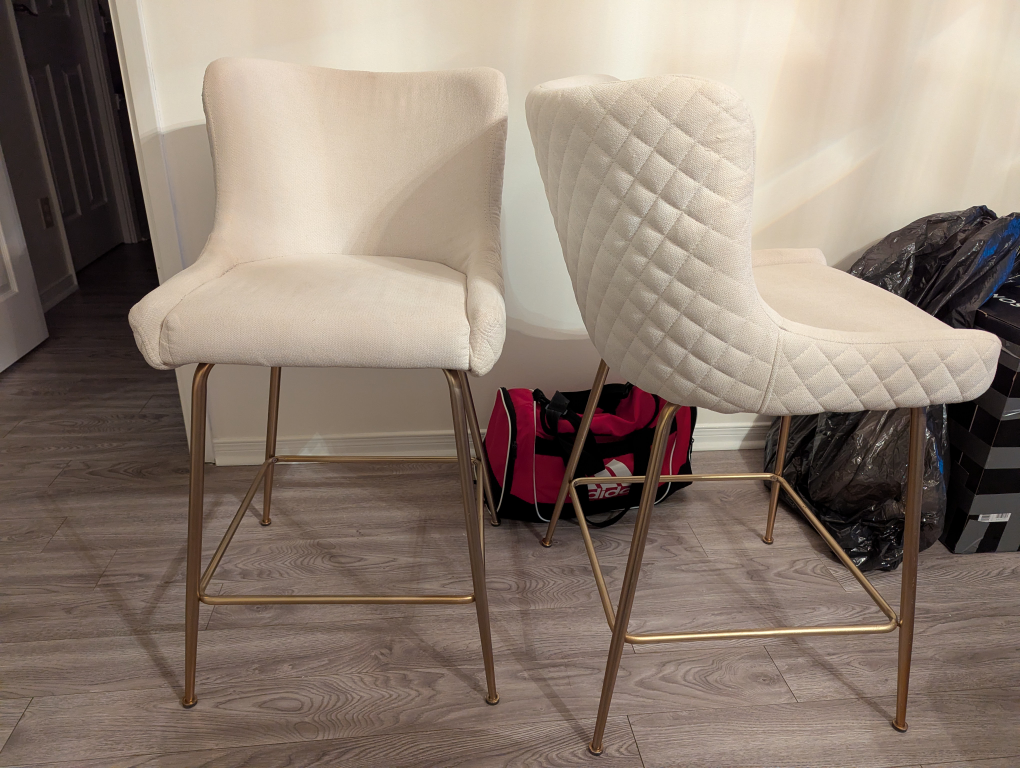 Ivory & Gold Bar Stool