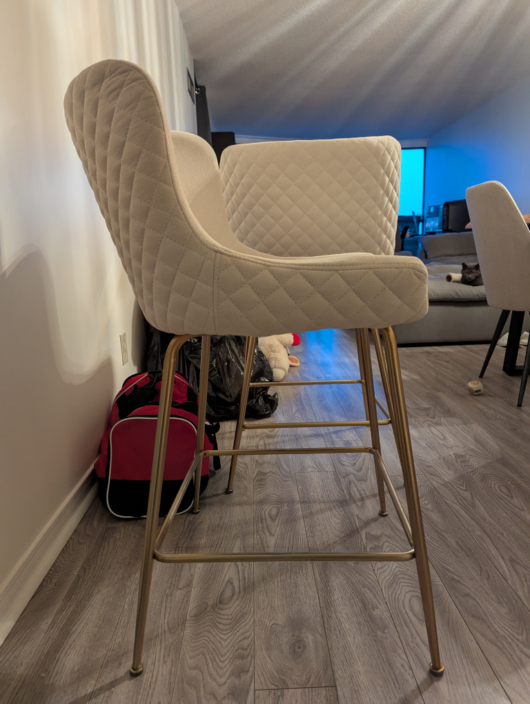 Ivory & Gold Bar Stool - photo 2