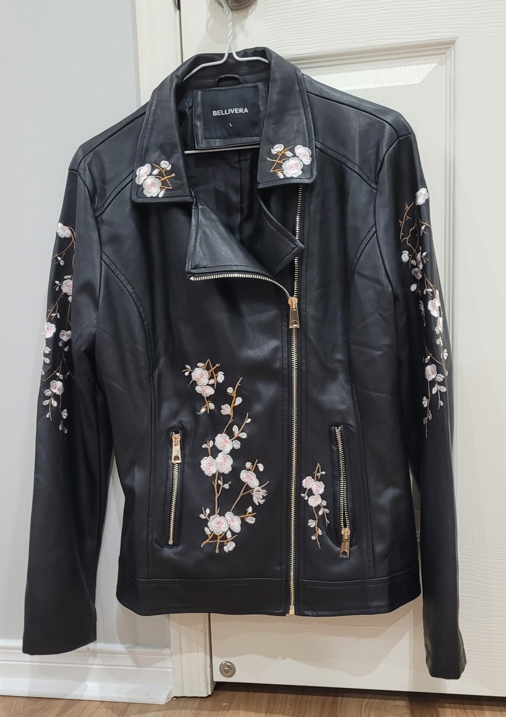 BELLIVERA Black Floral Embroidered Jacket - Size L