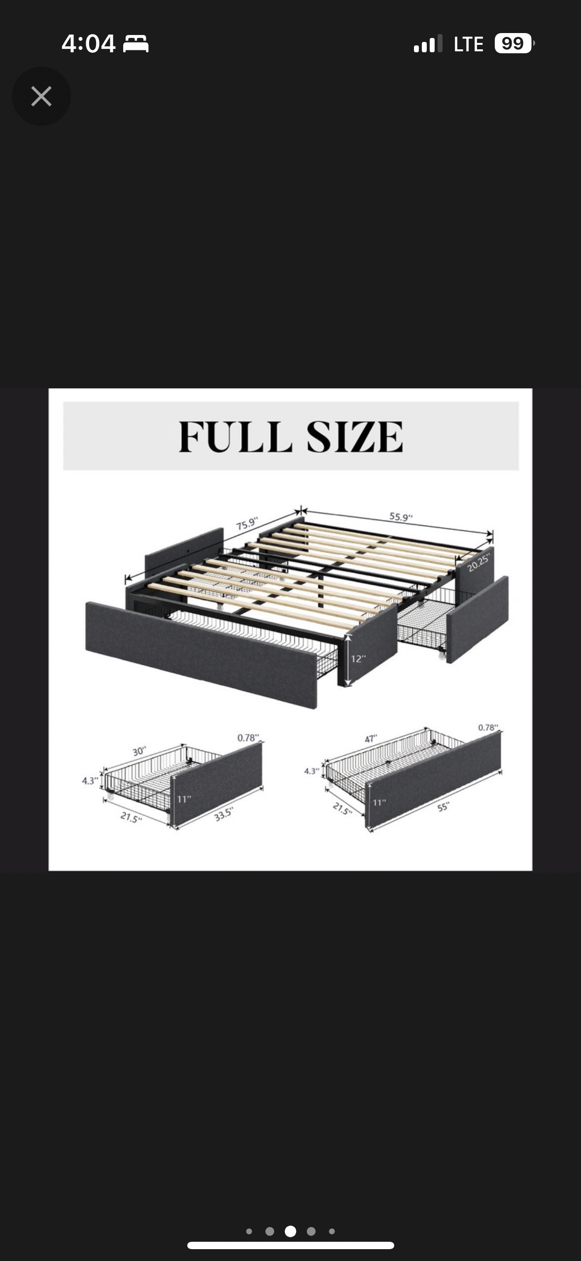 Bret Upholstered Storage Full Bed - photo 4