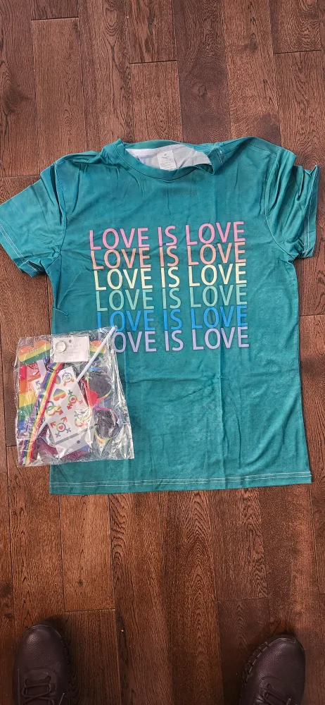 Love is Love T-shirt with Pride Accessories, new thumbnail