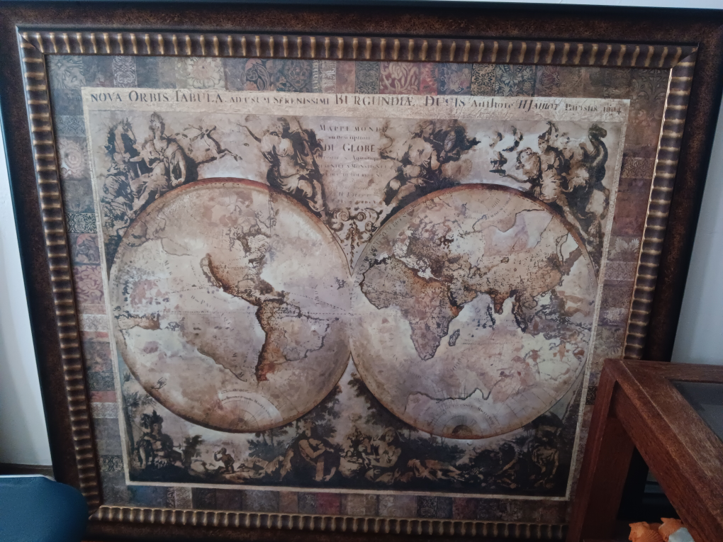 Framed World Globe Map Art - photo 2