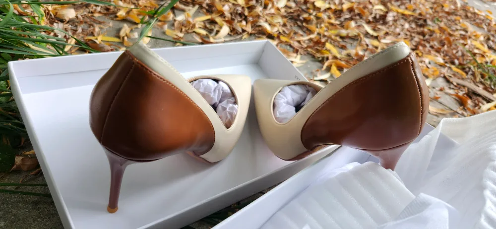 Big Trees Beige & Brown Heels - Size 40 thumbnail