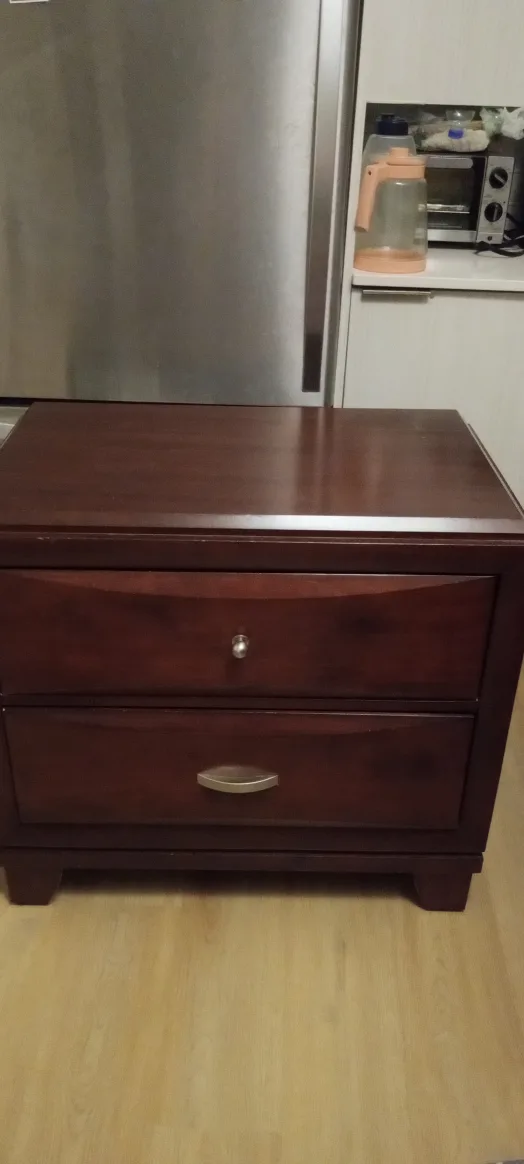 Wood 2 Drawers Nightstand $50. Size W14, L24, H22. thumbnail