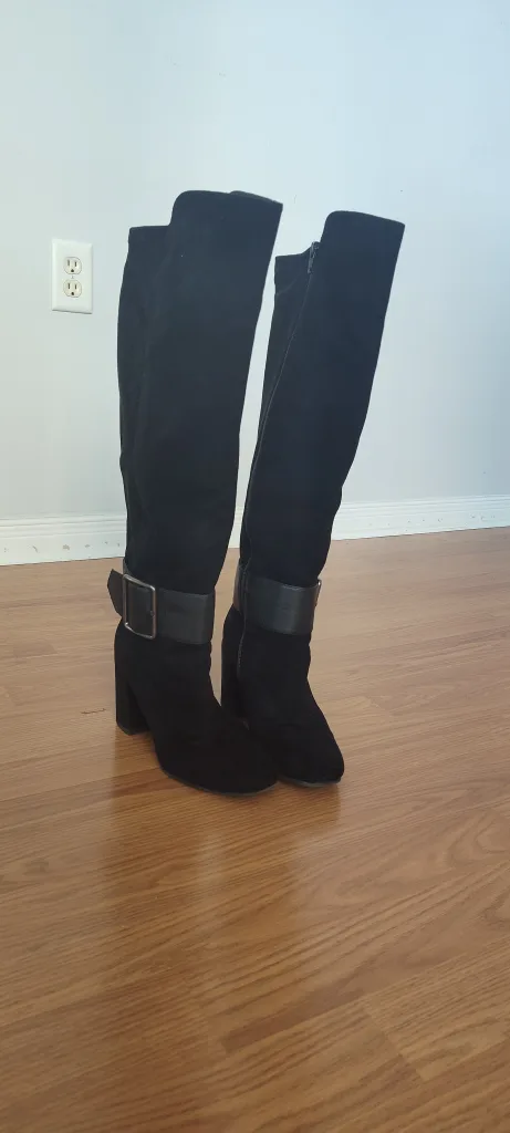 Black Suede Boots - Size 7M thumbnail