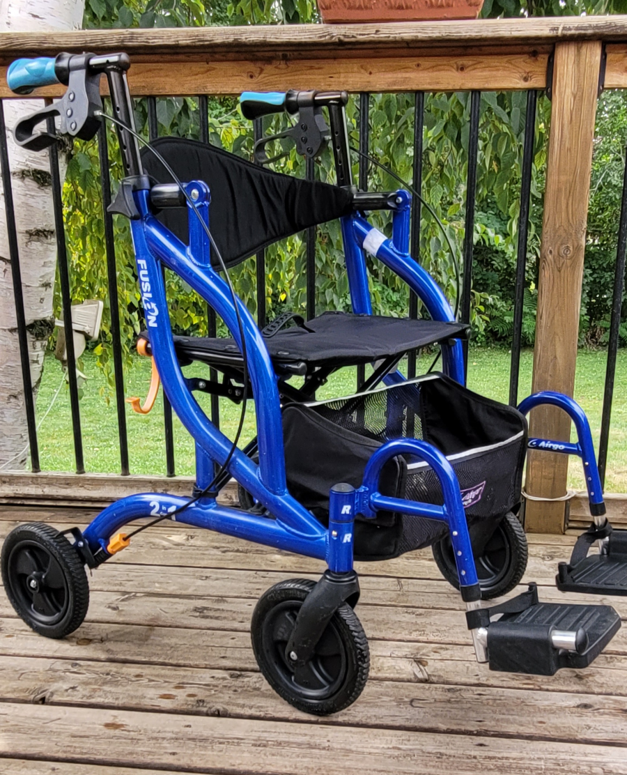 Airgo Fusion 2-in-1 Transport Chair Walker - Blue - photo 3