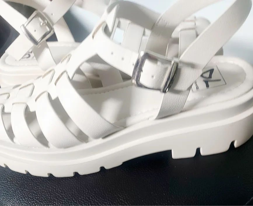 Dirty Laundry White Sandals - Size 10 thumbnail