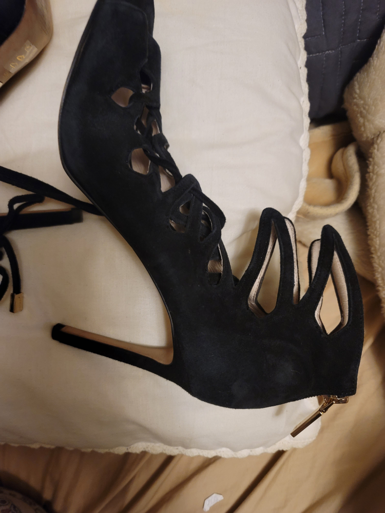 Schutz Black Suede Heels, Size 8 - photo 2