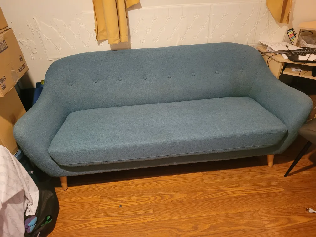Teal modern sofa - seats 3 to 4 thumbnail