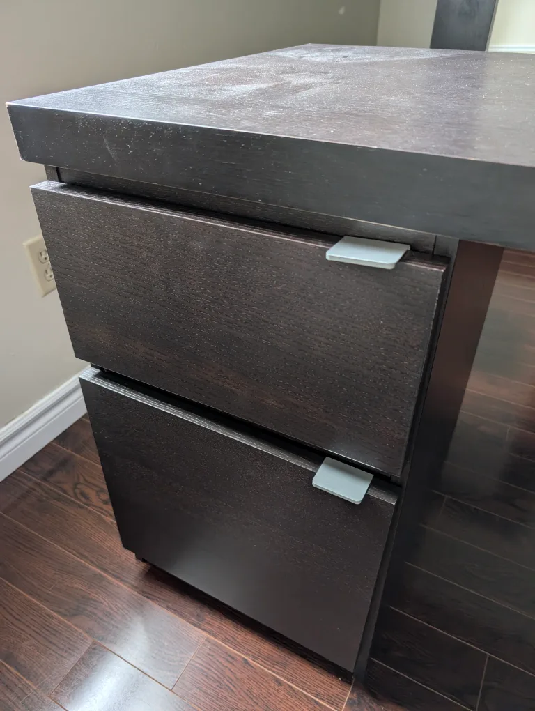 Malm Desk with Drawers - Black-Brown image indicator(4)