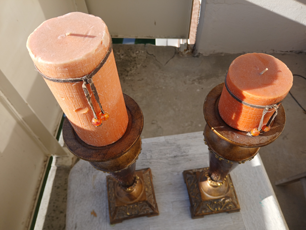 🥕Set of 2 Vintage Brass Candle Holders, +14 inch tall $35 OBO🥕 - photo 3