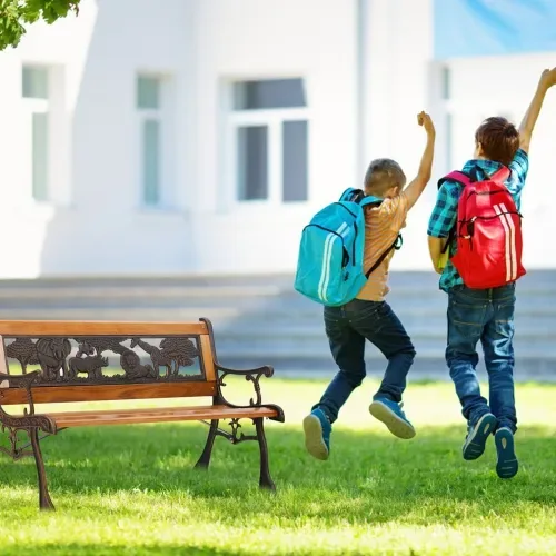 Outdoor Garden Bench with Animal Carvings image indicator(4)