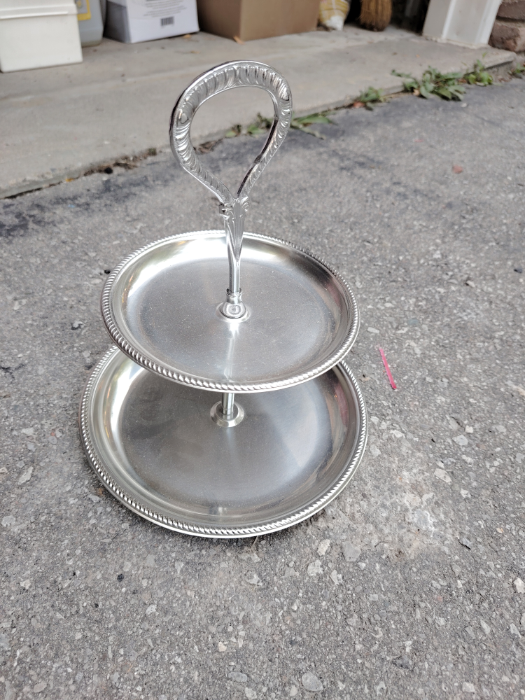 Silver Two-Tiered Dessert Stand
