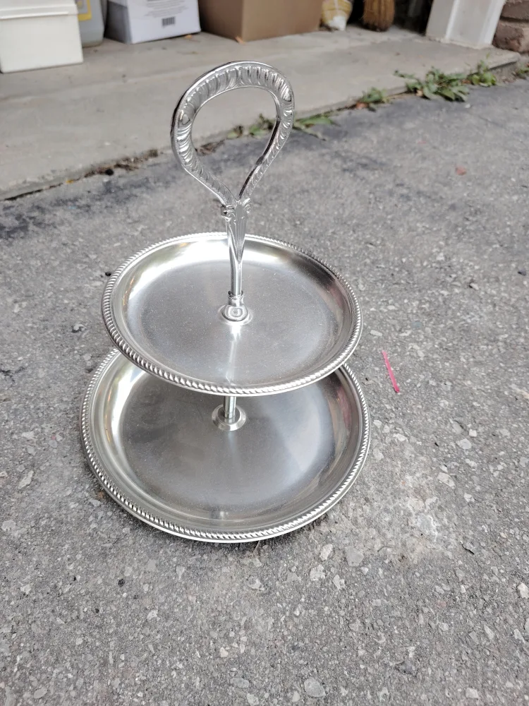 Silver Two-Tiered Dessert Stand thumbnail