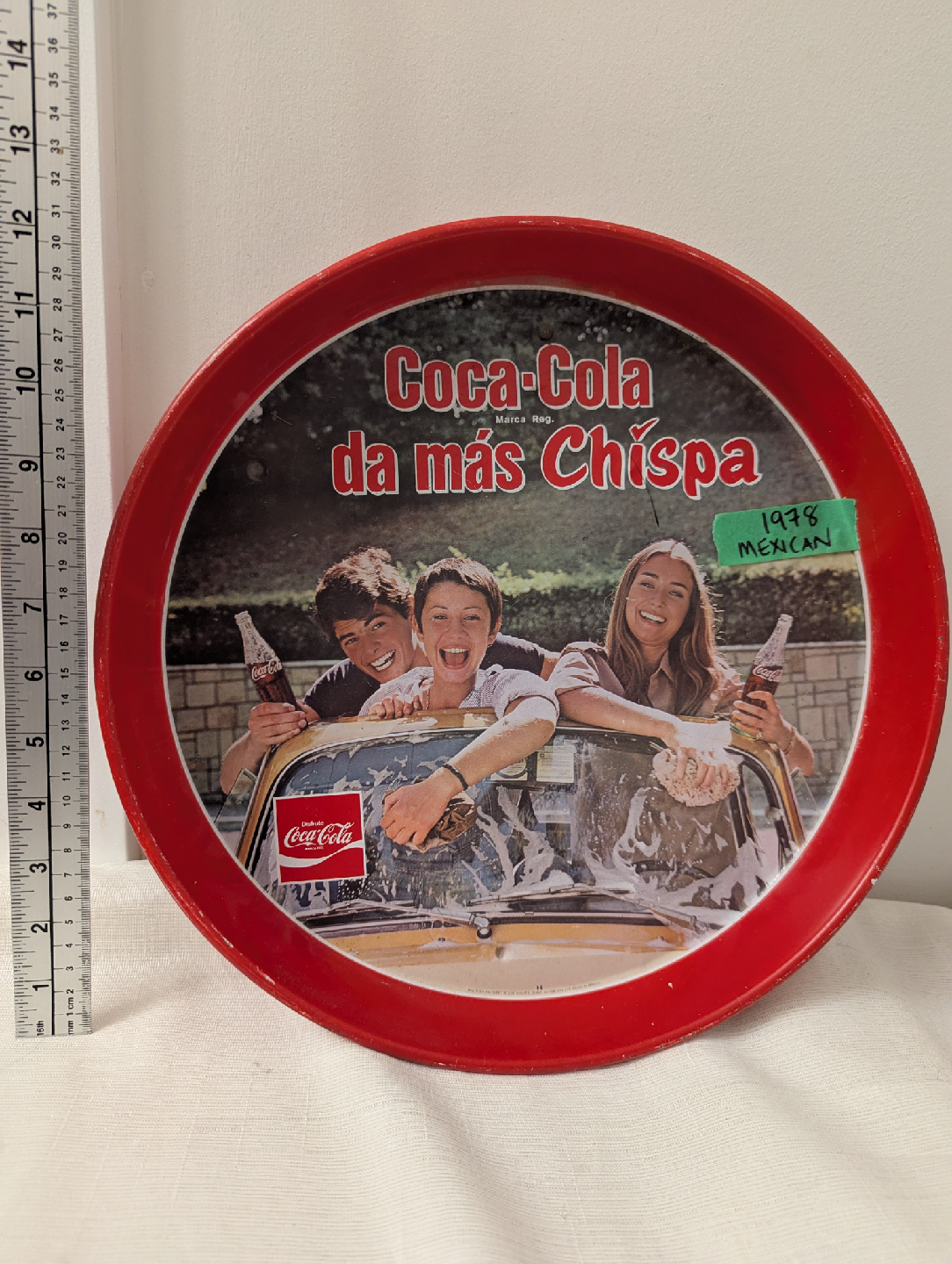 Vintage 1978 Mexican Coca Cola "da más Chíspa" Serving Tray