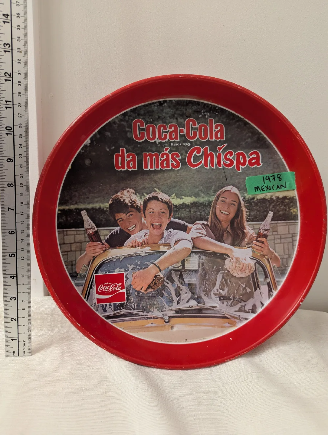 Vintage 1978 Mexican Coca Cola "da más Chíspa" Serving Tray thumbnail