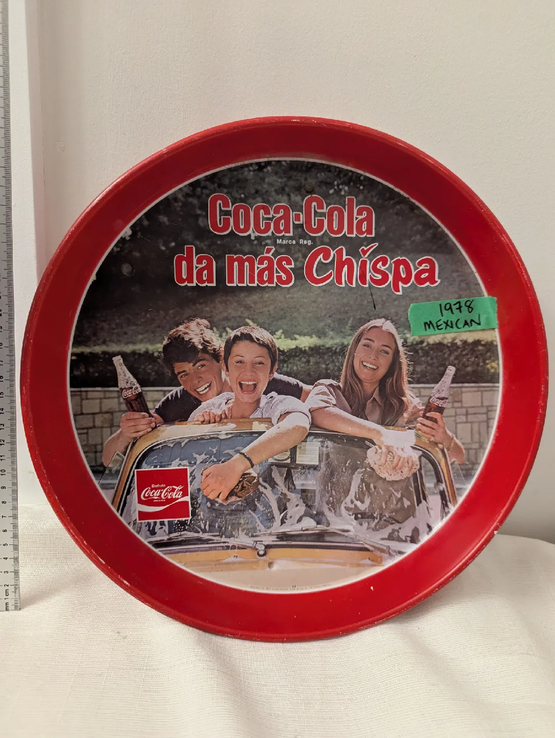 Vintage 1978 Mexican Coca Cola "da más Chíspa" Serving Tray image indicator(2)