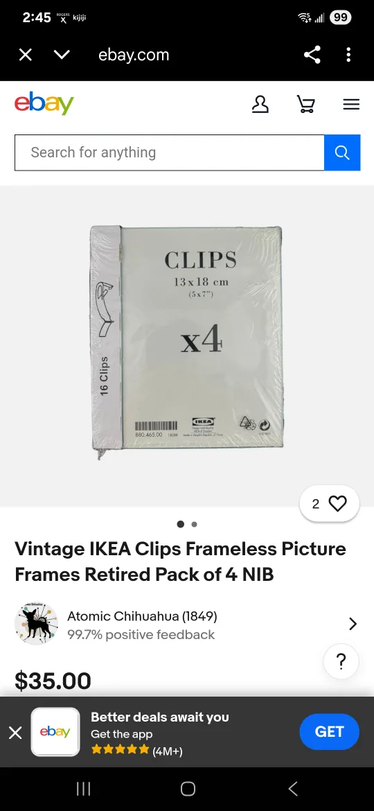 Vintage  IKEA Clips Picture Frames 13x18 cm (5x7") image indicator(4)