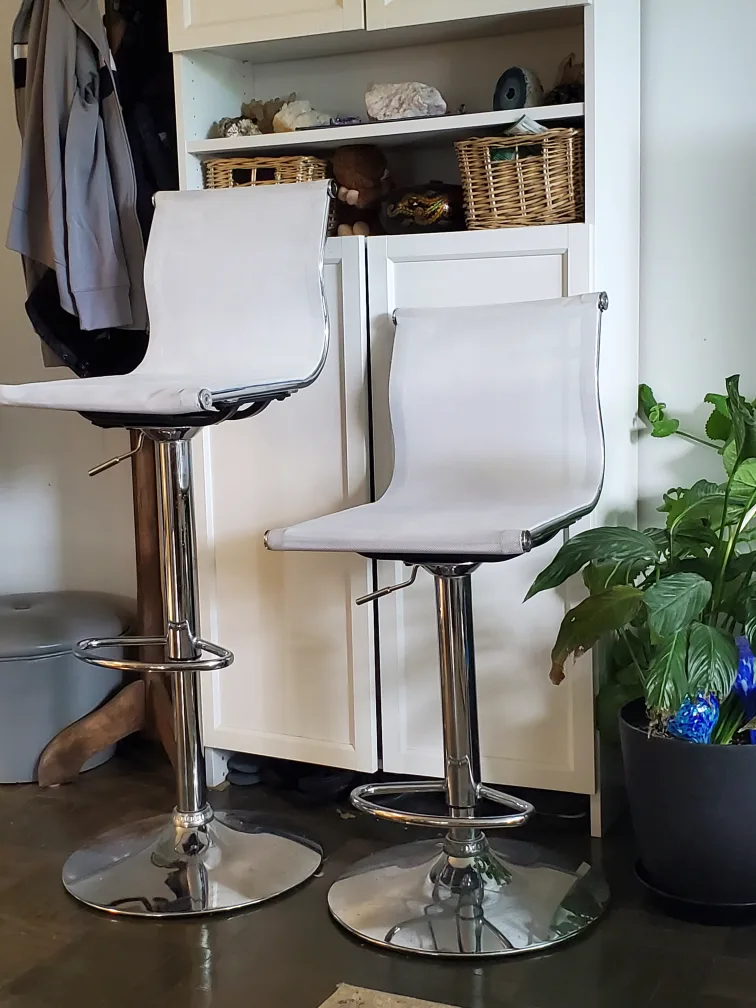 Adjustable Height Bar Stool - White thumbnail