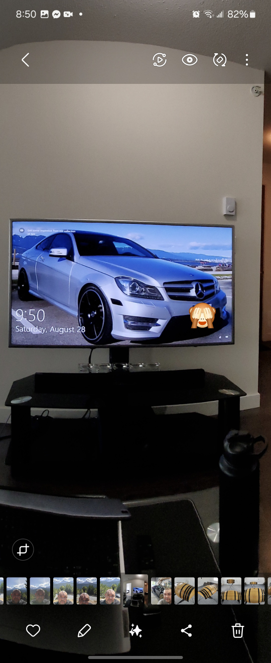 Black Glass TV Stand with Mount