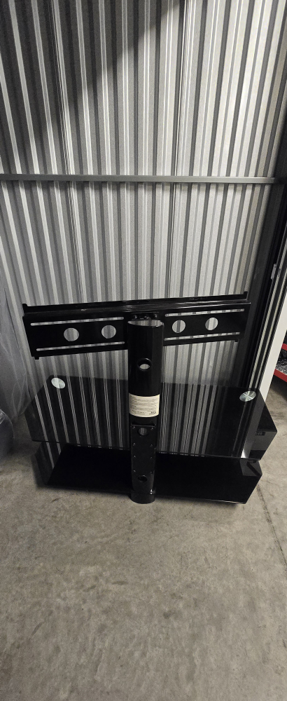 Black Glass TV Stand with Mount - photo 3