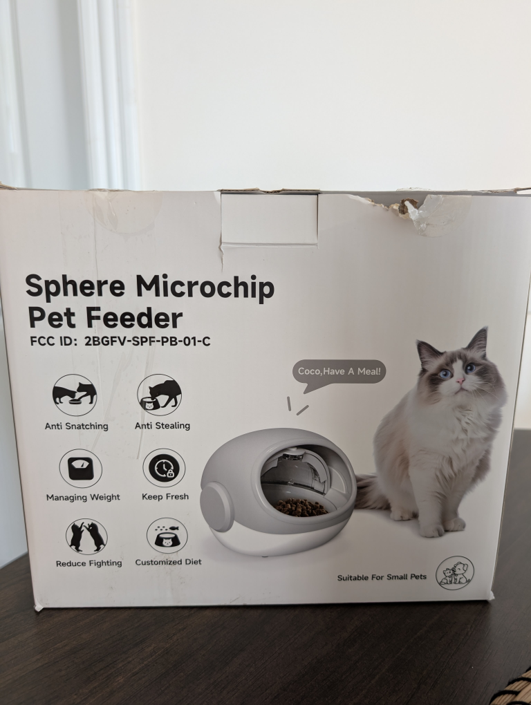 Sphere Microchip Pet Feeder - Grey, Size M - photo 3