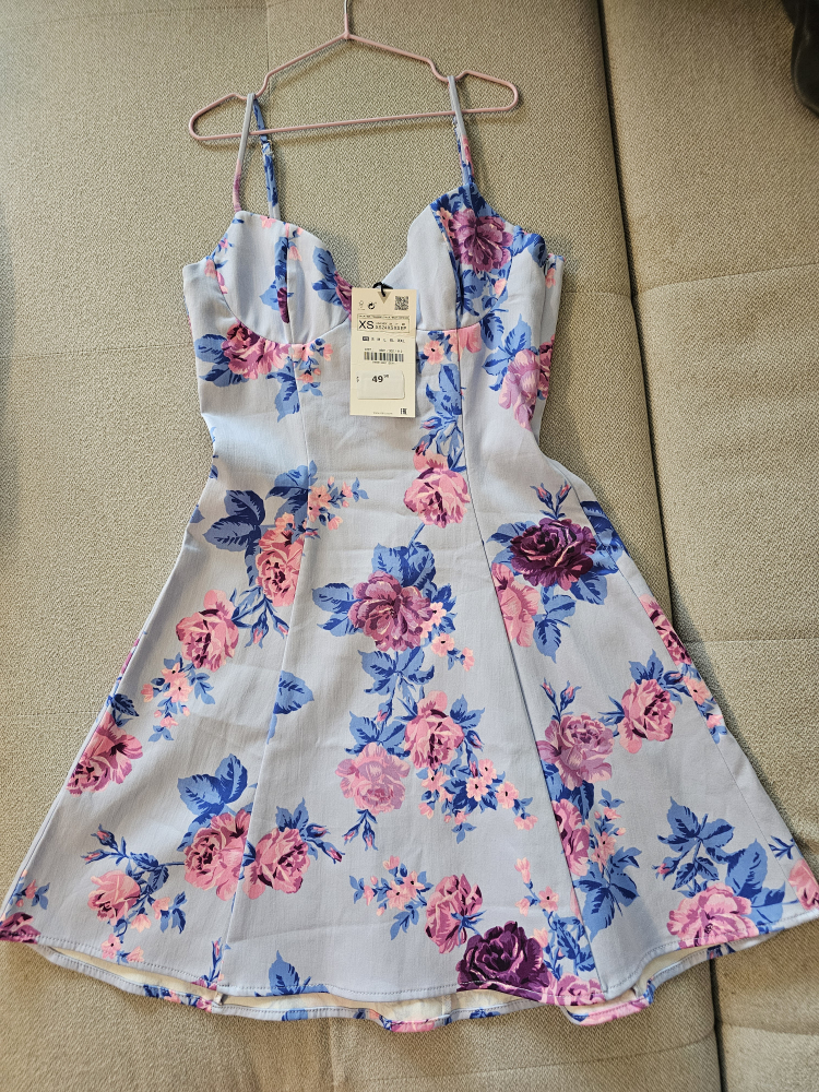Zara XS Floral Print Mini Dress - New with Tags! - photo 2