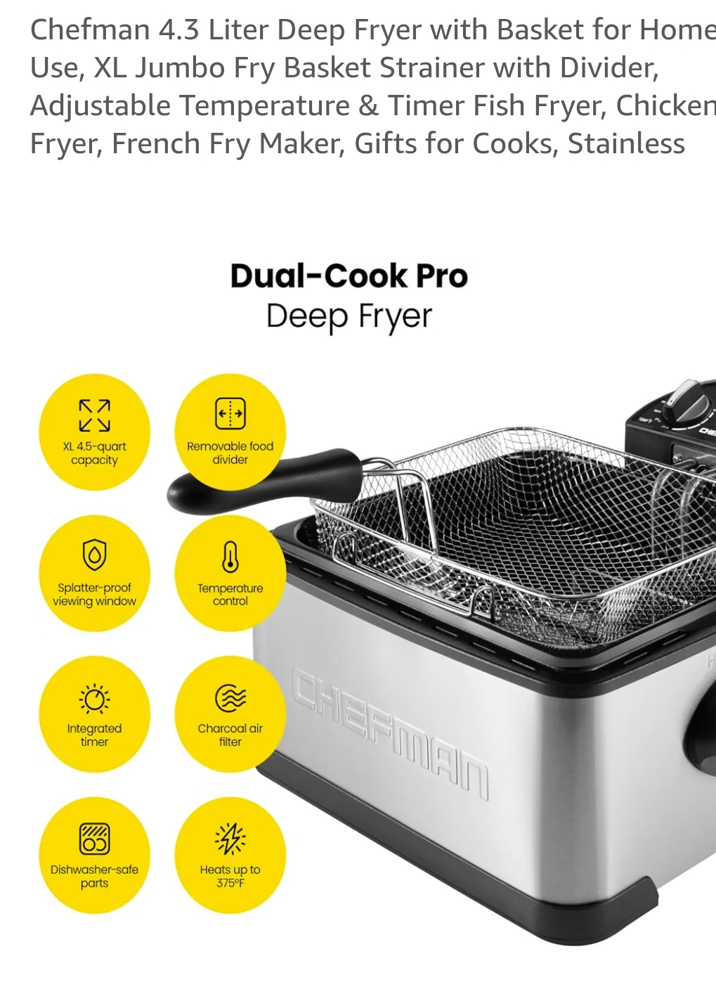 Chefman Dual-Cook Pro Deep Fryer - photo 2
